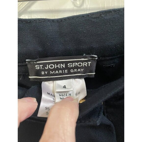 St. John Sport by Marie Gray Pants Women's Size 4 Navy Casual Stretch - Picture 3 of 7